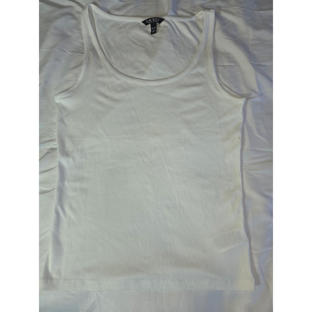 Lauren Ralph Lauren White Tank Top Women's Size XL NWOT